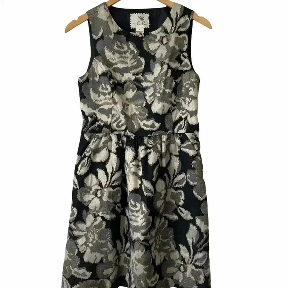 Anthropologie Tabitha metallic floral cocktail dress - Picture 2 of 4